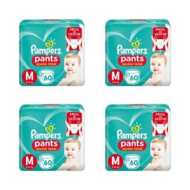 Imagem de Kit Fralda Calça Pampers Pants Ajuste Total - Tam M  - ATACADO BARATO 