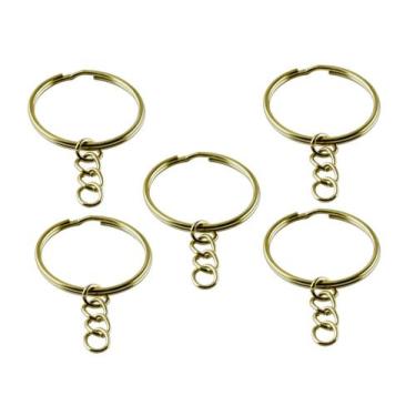 Imagem de Argola De Chaveiro Dourada Pct 100 Uni 0,25Mm Com Corrente - Pca Bijut