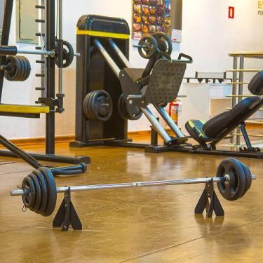 Imagem de Par de Suporte Barra Peso Academia - Cross-fit - Aço - Preto - Maxx Di