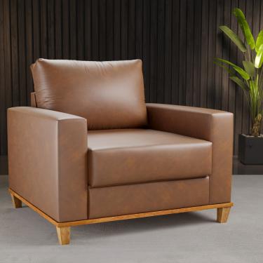 Imagem de Poltrona Corino 82cm Viana Viero - Corino Durango