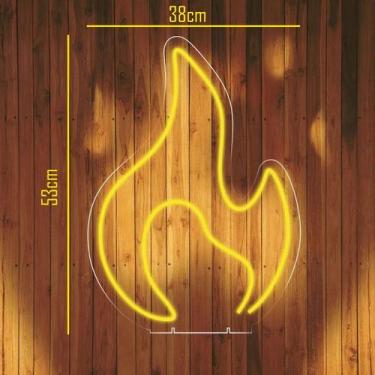Imagem de Led Neon Fogueira 54x38 Tam G Festa Junina Decoração - Comercial Luvi