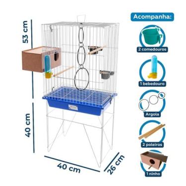 Imagem de Gaiola Mini Viveiro com ninho externo para Agapornis Calopsita e Periq