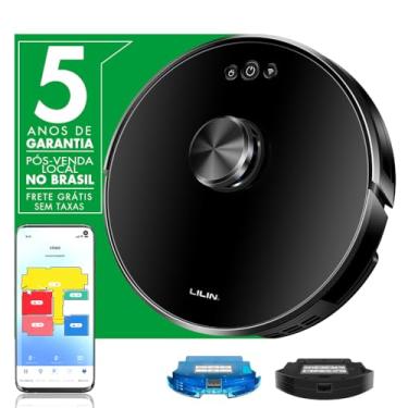 Imagem de LILIN XR500 Inteligente Robô aspirador de pó e esfregão, Navegação e mapeamento LIDAR, Com mapeamento de vários níveis, 110/220V Bivolt, Alexa/Google Voice Control, 130min Tempo de execução, No Brasil