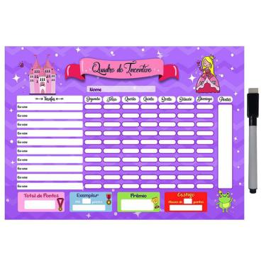 Imagem de Quadro do Incentivo de Metal Semanal 20x26cm + Caneta Branca