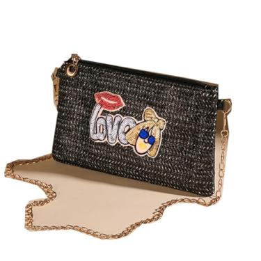 Imagem de Farm4Far Bolsa de ombro feminina com laço e laço, 25ss4036b