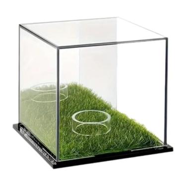 Imagem de Deevoka Estojo para exposição de bolas de golfe, suporte para cubos, proteção contra poeira, acrílico, com base, suporte para bolas, caixa de armazenamento