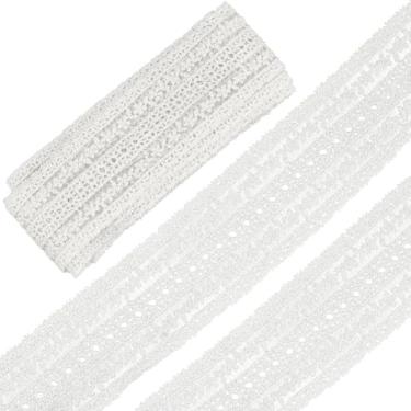 Imagem de GORGECRAFT 5,5 cm de largura, acabamento de renda de algodão, vintage, 5 metros, ilhós, floral, tule, fita de renda, tecido de costura de crochê branco, acabamento bordado para artesanato faça você