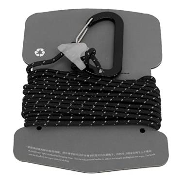 Imagem de Varal Portátil, Gancho Multifuncional para Acampamento de 4, de Comprimento para Mochila para Resgate de Emergência (Preto)