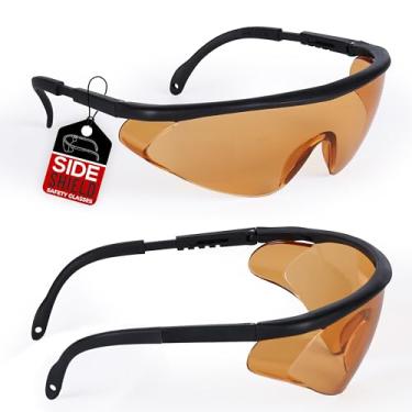 Imagem de BISON LIFE Óculos de segurança antiembaçamento Simone com protetores laterais embutidos, lentes antiarranhões e 99% de proteção UV, hastes ajustáveis, óculos de proteção ANSI Z87 para homens e