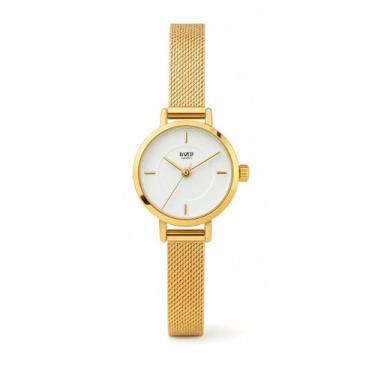 Imagem de Relógio Feminino Dourado Mini Tulipa Gold Fundo Branco 22mm - Bazeli