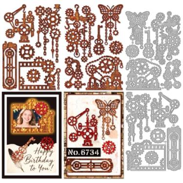 Imagem de MAYJOYDIY Máquina de corte de metal para quadro de engrenagens steampunk, estênceis de borboleta, ferramenta de álbum de recortes, para scrapbook, artesanato, cartões, álbuns, decoração de presente