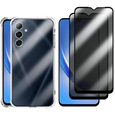 Imagem de Kit 2 Películas Para A34 + Capa Capinha Compatível Samsung Galaxy Privacidade Anti Espião Vidro 3d