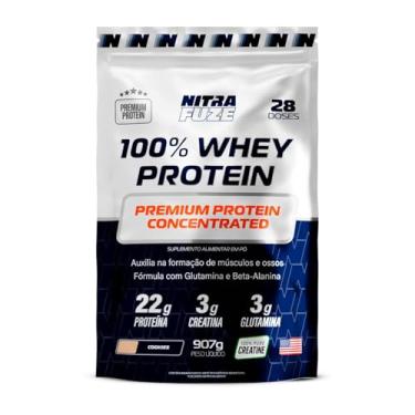 Imagem de Whey Protein NitraFuze (907g - 28 doses) | Com 22g de Proteína | Creatina, glutamina, treonina e glicina | Ganho de Massa, Força e Recuperação Muscular (907g - 28 doses, Cookies)