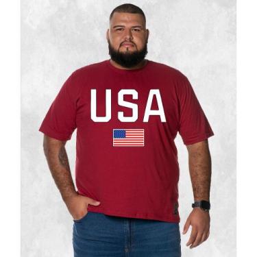 Imagem de Camiseta Plus Size Estampada Premium Algodão USA Bandeira - Nexstar, B