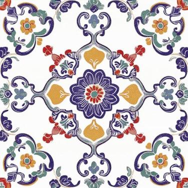 Imagem de HOMETITUTE 10 peças 12 x 12 polegadas vintage europeu floral peeling e adesivo adesivos de piso de vinil autoadesivos removíveis para entrada cozinha sala de estar decoração