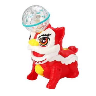 Imagem de Esquirla Dança elétrica brinquedos interativos aprendizagem tema chinês brinquedo de caminhada com música e luzes coloridas para presente de natal