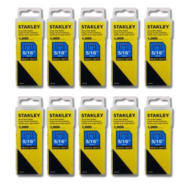 Imagem de Kit 10 Grampo Grampeador Stanley Heavy Duty 8mm 5/16" Tapeceiro Marcen