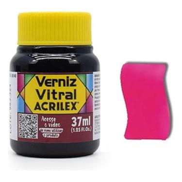 Imagem de Verniz Vitral Para Artesanato Acrilex 37ml Escolha A Cor Perfeito para Copos Garrafas Vaso Outras Perfeito para Copos Garrafas Vasos e Outras Ele Transforma Suas Peças Em Verdadeiras Obras De Arte, Simulando (Vermelho Carmim - 509)