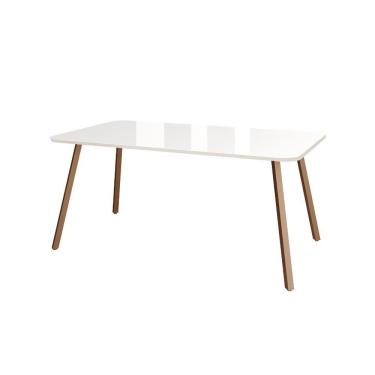 Imagem de Mesa de Jantar 6 Lugares Retangular 1,59m 1601 Carraro Off White com Gelo
