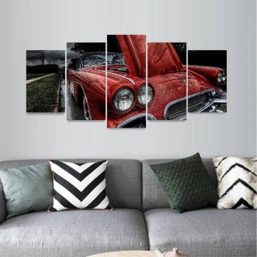 Imagem de Quadro Decorativo Carros Retrô Corvetti Mosaico