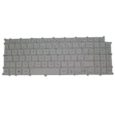 Imagem de Teclado de Laptop para LG 15Z90N-V 15Z90N-V.AR55G 15Z90N-V.AR55A1 15Z90N-V.AR55A5 15Z90N-V.AP55G 15Z90N-V.AP72B Brasil BR Branco Sem Moldura e Com Retroiluminação Novo