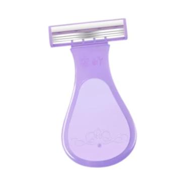 Imagem de harayaa Barbeador manual para mulheres, aparador de pelos corporais, ferramenta prática de beleza, dispositivo de remoção de pelos corporais para rosto, Roxo