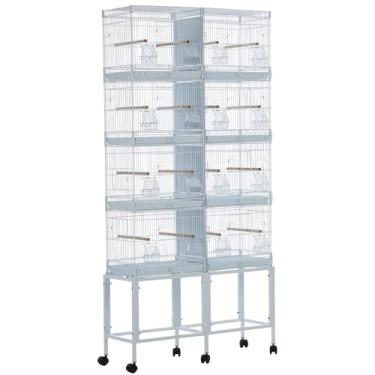 Imagem de Gaiola de pássaro extragrande gaiola de papagaio de metal para papagaios de tamanho médio, calopsitas, periquitos, periquitos, periquitos, periquitos periquitos, branco