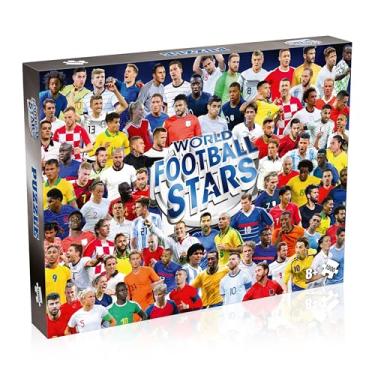 Imagem de Winning Moves World Football Stars Jogo de quebra-cabeça de 1000 peças, jogadores de futebol como Harry Kane, Pele, Maradona, Lucy Bronze e Carli Lloyd, para jogadores de 4 anos ou mais