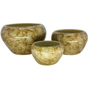 Imagem de Trio Cachepot Vasinhos Arranjo Orquídea Suculentas Centro de Mesa Vaso