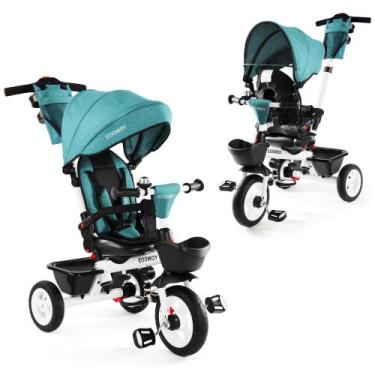 Imagem de Triciclo EOOWOY Baby Trike 6 em 1 com alça de pressão verde 18m-5y