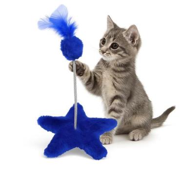 Imagem de Arranhador Para Gato Brinquedo Cat Com Mola Pompom Estrela - Sao Pet, 