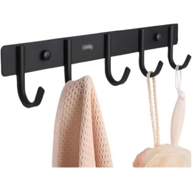 Imagem de Cabide De Parede Resistente, Gancho De Parede De Estilo Moderno, Gancho Multifuncional à Prova De Ferrugem De Liga De Alumínio Montado Na Parede, Adequado Para Entrada, Black, 35.6cm/14.3in
