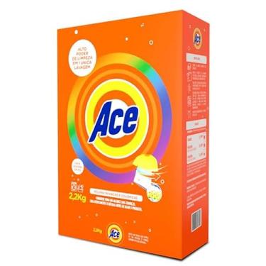 Imagem de Ace Sabão em Pó Detergente em Pó, Laranja, Alto Poder de Limpeza, 2,2kg