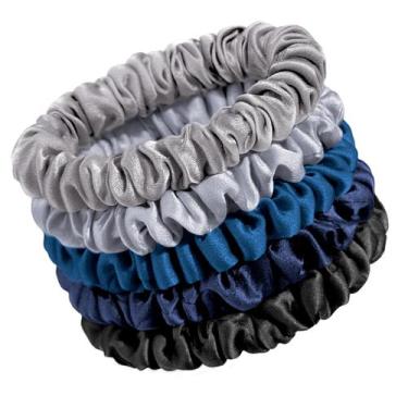 Imagem de Laços de cabelo de seda OLESILK 100% Mulberry Silk Scrunchies, pacote 