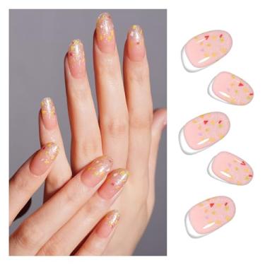 Imagem de DANNI & TONI Tiras de unhas de gel semicuradas confetes (Dreamscape) glitter gel envoltório de unhas base nude presente para mulheres