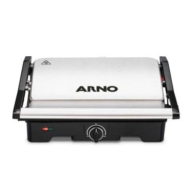 Imagem de Grill Arno Dual Inox com Abertura de 180º Gnox 1100W 220V, 220V