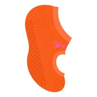 Imagem de Meia Selene Sapatilha Antiderrapante Sola Atoalhada, Laranja, 34-38