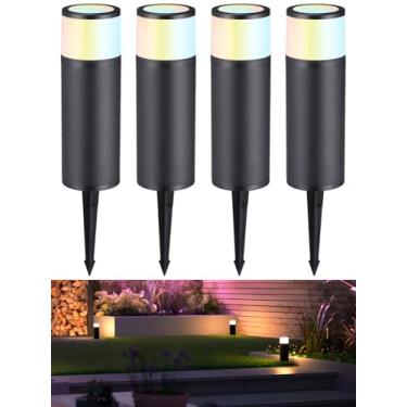 Imagem de LEONLITE Iluminação de caminho de baixa tensão 5CCT, luz de caminho de poste de amarração de LED de 4,5 W, luzes de paisagem externas para quintal, 2700K/3000K/3500K/4000K/5000K, alumínio fundido, ETL