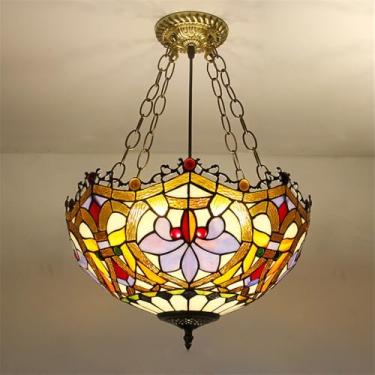 Imagem de Lâmpada Pingente de Vidro Colorido LED Contemporânea e Retro Criativa - Candelabro para Sala, Restaurante, Quarto, Hotel, Café, Bar e Corredor (Estilo 22 D40CM)