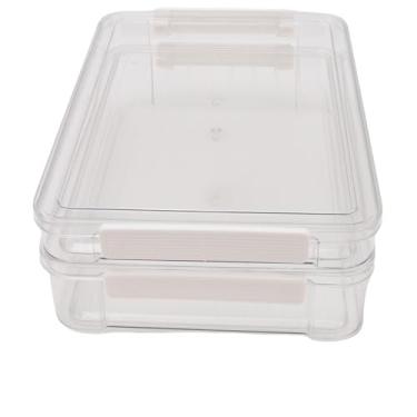 Imagem de Fafeicy 2pcs Caixas de Armazenamento de Arquivos Empilháveis ​​feitos de Material de Animal de Estimação Forte Transparente Organizador de Documentos Portáteis Com Tampa de Trava para a