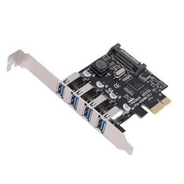 Imagem de Zyyini 5 Gbps Placa de Expansão PCI E X1 USB 3.0, Placa Adicional com 4 Portas Autoalimentada CADA 2A 10W Adaptador Controlador de Hub USB Suporte para PC 11, 10, 8 X 7 e Vista Desktop