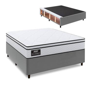 Imagem de Cama Box Baú Lateral Queen Gazin Colchão com Molas Ensacadas 158x198x68cm Maximus