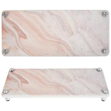 Imagem de 2 peças de organizador de pia de secagem instantânea, bandeja de pedra absorvente de água, organizador de pia de pedra de diatomita antiderrapante com pés de aço inoxidável, suporte para pedra de