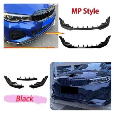 Imagem de Spoiler de para-choque dianteiro compatível com BMW Série 3 G20 G28 2020 2021 2022 MP estilo externo reequipamento lâmina divisor pá aventais kits de carroceria(Matte Black)