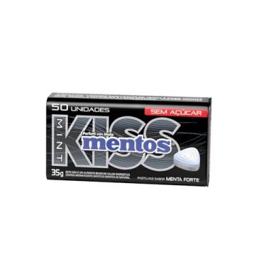 Imagem de Pastilhas, Mentos, Kiss, Sem Açúcar, Sabor de Menta Forte - 35g | 50 Unidades