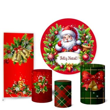 Imagem de Trio Capas Cilindro + Painel Sublimado + Painel Romano Natal (K2NAT0082)