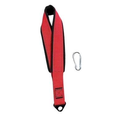 Imagem de Dynwave Alça de treinamento para queda de braço, fortalecedor de mãos e braços versátil com mosquetão, treinamento de força para dedos em academias de parque, Vermelho