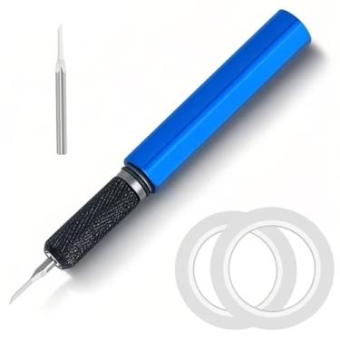 Imagem de HUBEST Conjunto de ferramentas modelo Scriber com lâmina de aço de tungstênio de 0,1 mm - cinzel de gravação de linha de painel de precisão para Gundam, modelos em escala RG, kits de plástico e resina