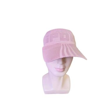 Imagem de Boné Viseira em Tricô Elástico Rosé - Lindo e Exclusivo