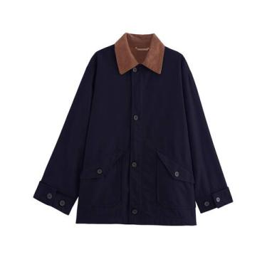 Imagem de Jaqueta feminina BQDCQB, tamanho grande, celeiro, lona, veludo cotelê,